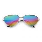 Heart Sunglasses | Pride Rainbow Mirror Lenses