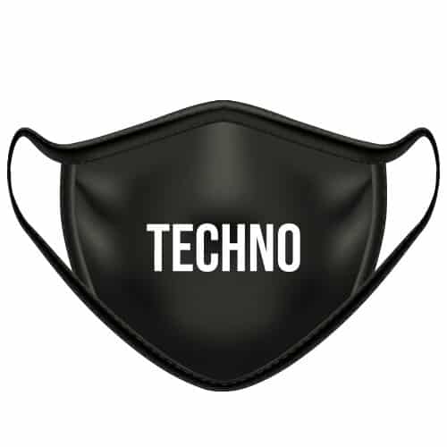 Face Mask with Text | Techno