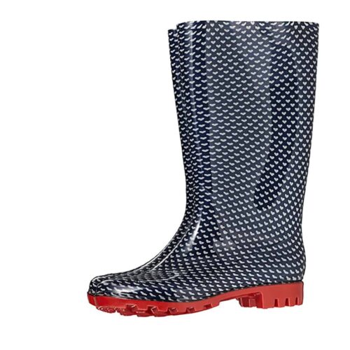 XQ Footwear Rain Boots polka dot hearts high
