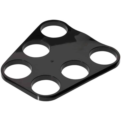 Plastic tray for 6 cups black