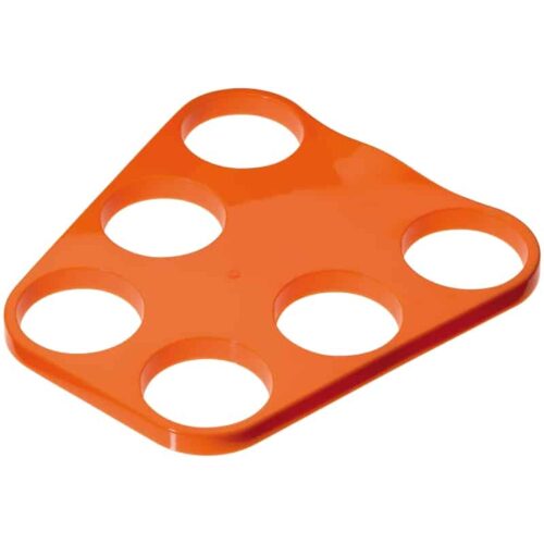 Plastic tray for 6 cups orange