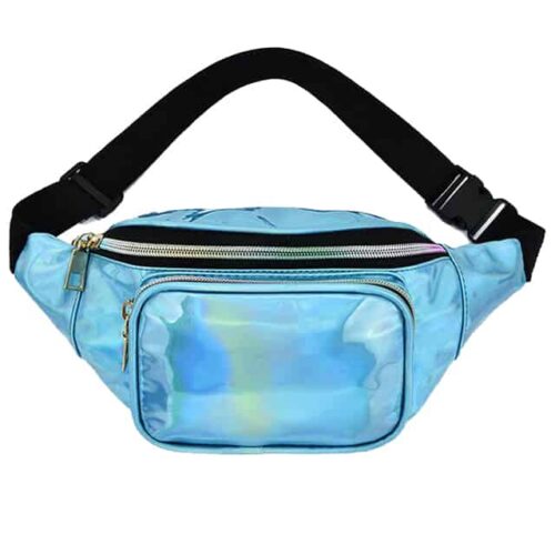 Holographic Light Blue Waist Bag