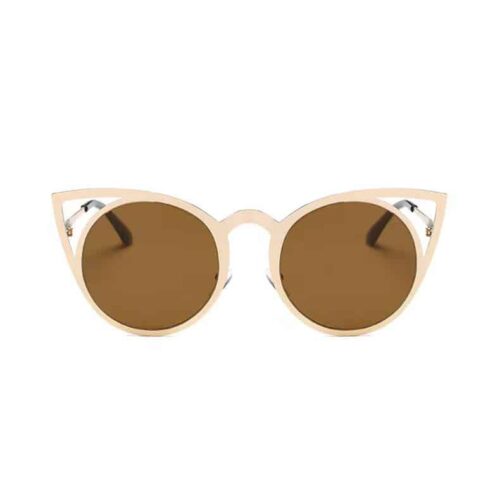 Round sunglasses with cat ears brown/gold