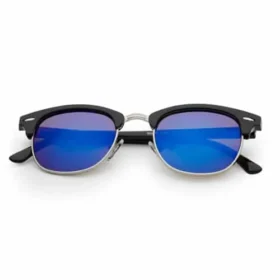 Club Sunglasses Black | Dark Blue Mirror Lenses