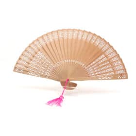 Hand Fan Wood Beige