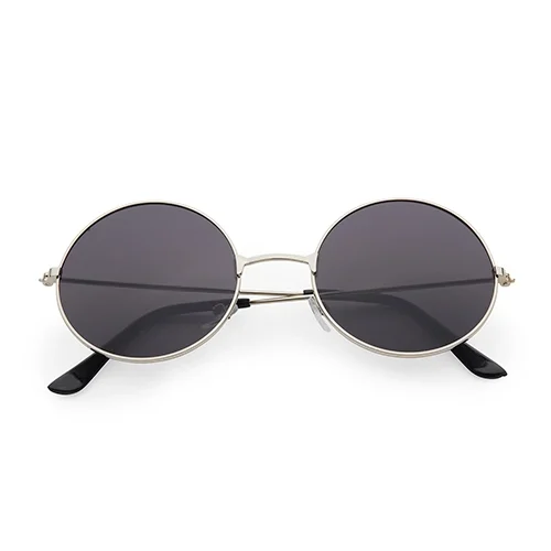 Hippie round sunglasses with black lenses