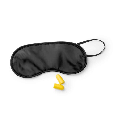 Travel Set with Sleep Mask and Earplugs Black