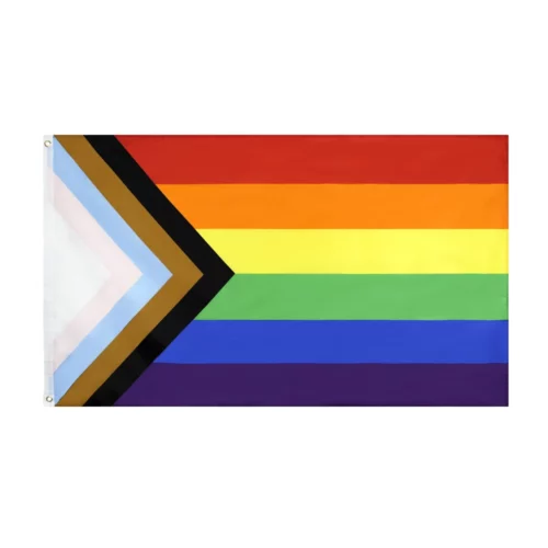Pride Progress Rainbow Flag LGBT Queer 90 x 150 cm