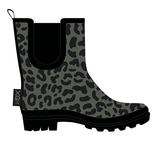 Rain boots leopard print green low model size 39
