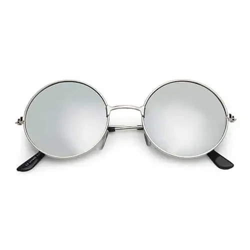 Hippie Round Sunglasses | Silver Mirror Lenses