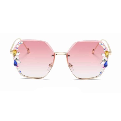 Sunglasses diamond pink round corners