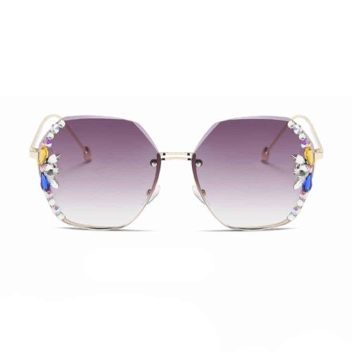 Sunglasses diamond purple round corners