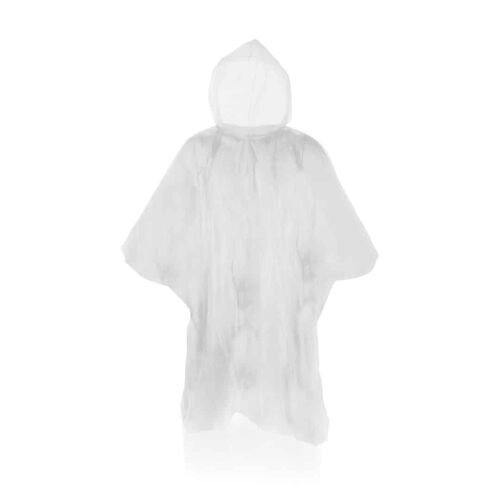 Disposable rain poncho white