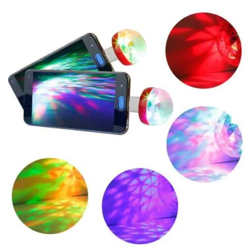 Smartphone LED disco lamp sound activated universal