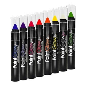 UV Face & Body Paint Stick Set 8 Pieces