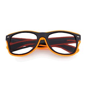 LED glasses with clear lenses black - neon orange