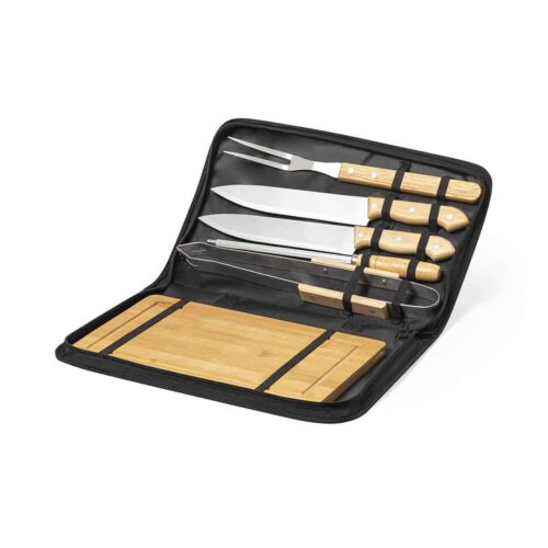 Barbecue set with bamboo cutting board 6-piece