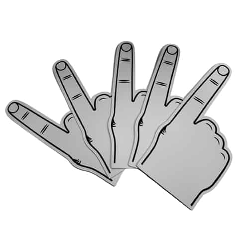 Foam Hand Index Finger White 5 Pieces