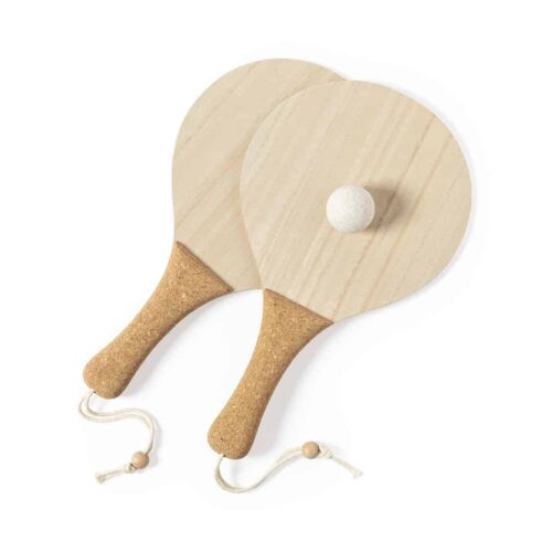 Beachball set with storage pouch brown