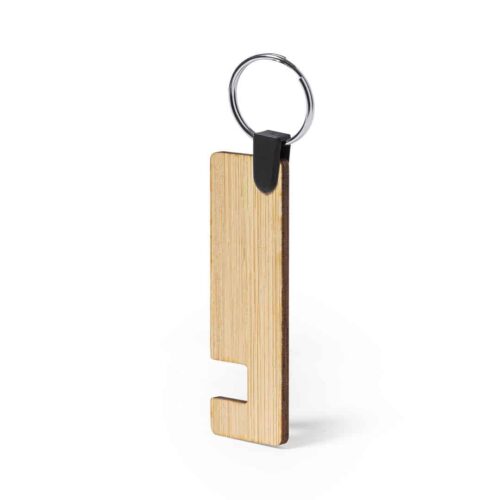Keychain with Bamboo Phone Holder