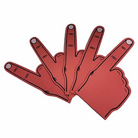 Foam hand pointing finger red 5 pieces