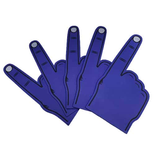 Foam Hand Pointing Finger Blue 5 Pieces