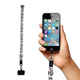 Yucka universal phone lanyard - Hearts leopard print