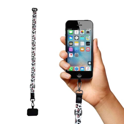 Yucka universal phone lanyard - Hearts leopard print