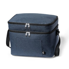 Cooler bag with double compartment RPET navy blue