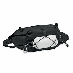 Fanny pack with bottle holder RPET/polyester - black