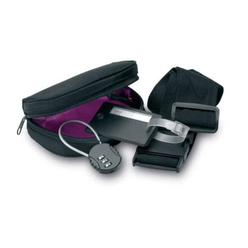 Luggage Travel Set with Storage Pouch Black