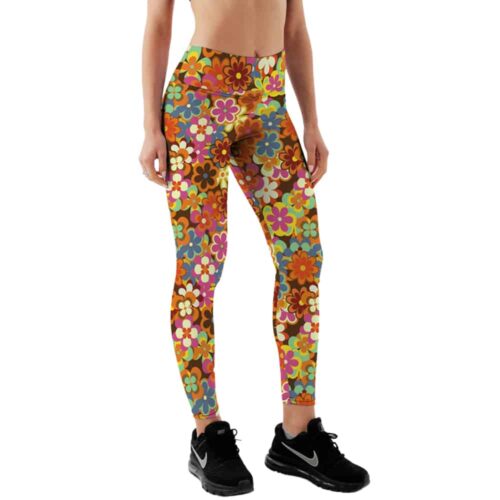 Yucka festival leggings with retro flowers