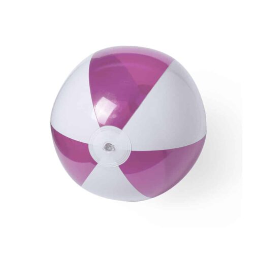 Striped pink/white beach ball