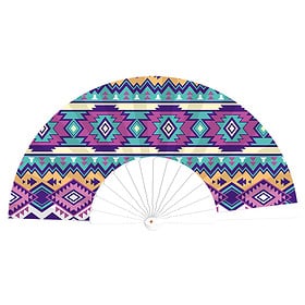 Deluxe festival hand fan Ibiza aztec