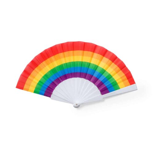 Festival hand fan RPET Pride rainbow pride flag