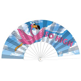 Deluxe festival hand fan So high flamingo