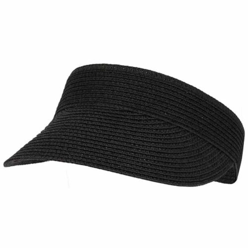 Visor braided paper straw black