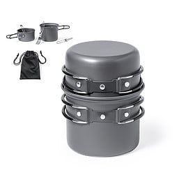 Camping cookware set with cutlery