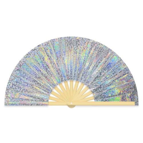 XXL Large Bamboo Fan Holographic Abstract
