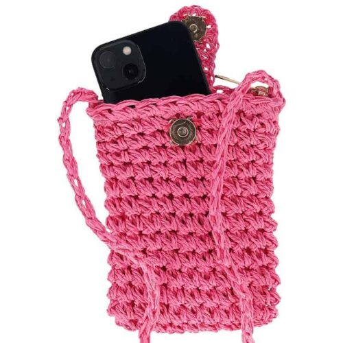 Phone Pouch Paper Straw Pink