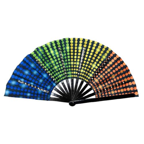 Disco Fan - XXL large fan with Pride rainbow LED lighting - Disco print