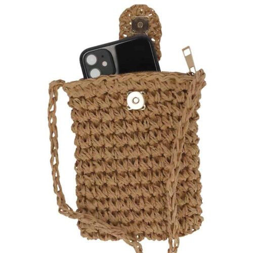 Phone Pouch Paper Straw Natural