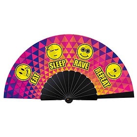 Deluxe festival hand fan Eat sleep rave repeat