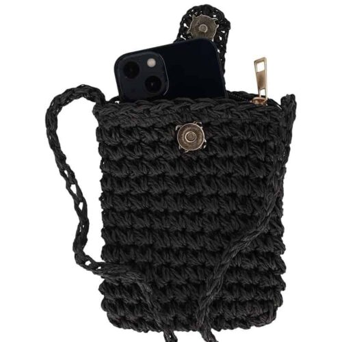 Phone Bag Paper Straw Black