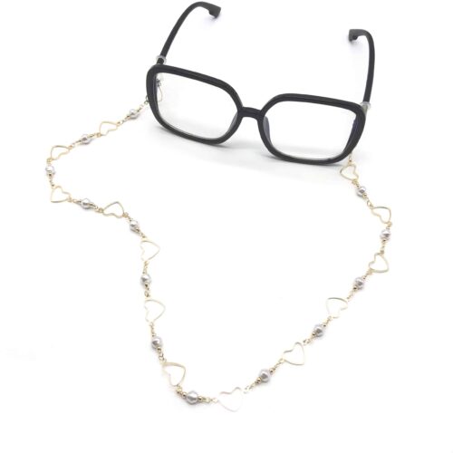 Glasses Cord Hearts Gold