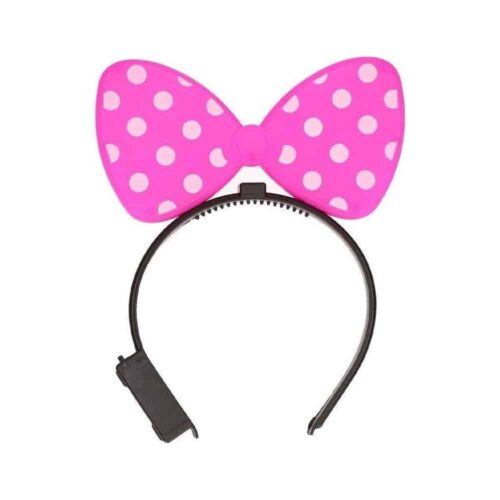 LED headband bow mouse pink/white