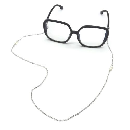 Spectacle Cord Pearls Silver