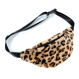 Fanny Pack Teddy Fabric Leopard Print