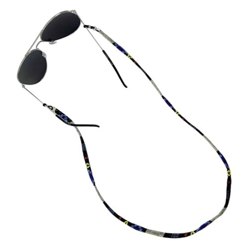 Round Glasses Cord with Blue Print