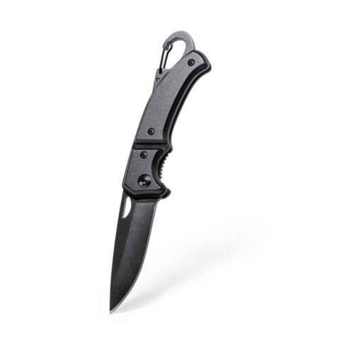 Stainless Steel Black Pocket Knife with Hook